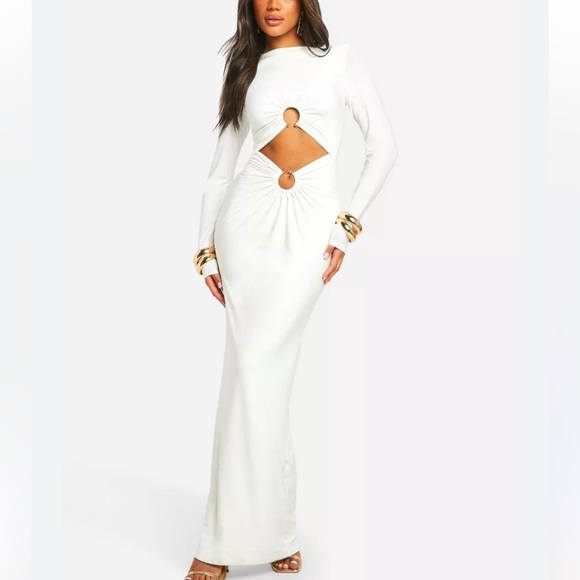 Boohoo trim detail maxi dress # open work # trim detail - Picture 1 of 6